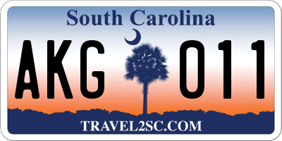 SC license plate AKG011