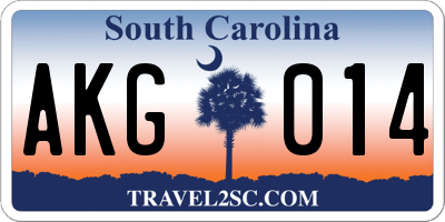 SC license plate AKG014