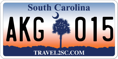 SC license plate AKG015