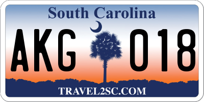 SC license plate AKG018