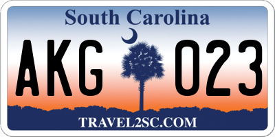 SC license plate AKG023