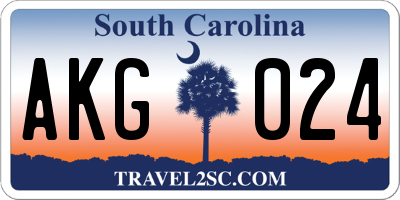 SC license plate AKG024