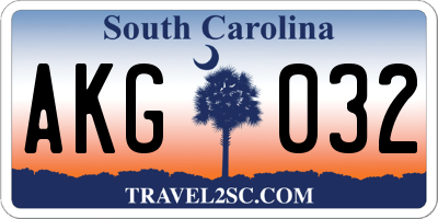SC license plate AKG032