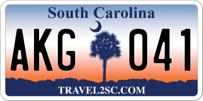 SC license plate AKG041
