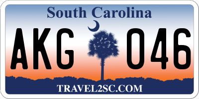 SC license plate AKG046