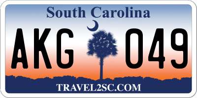 SC license plate AKG049