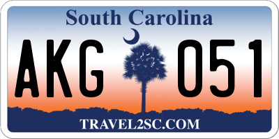 SC license plate AKG051