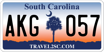 SC license plate AKG057