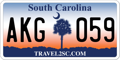 SC license plate AKG059