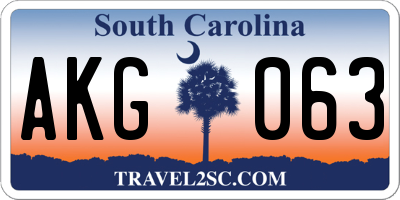 SC license plate AKG063