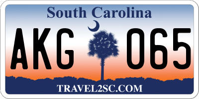SC license plate AKG065