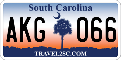 SC license plate AKG066