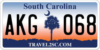 SC license plate AKG068