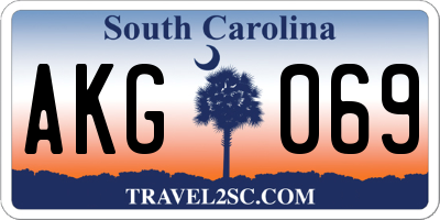 SC license plate AKG069