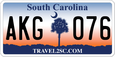 SC license plate AKG076