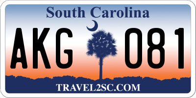 SC license plate AKG081