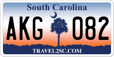SC license plate AKG082