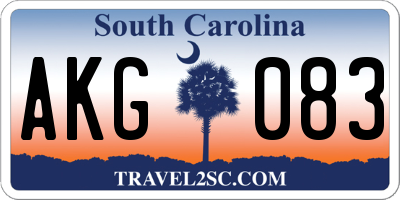 SC license plate AKG083