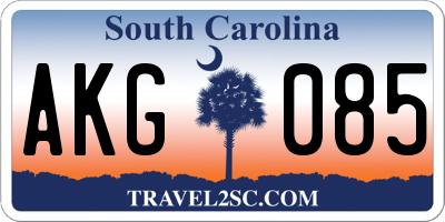 SC license plate AKG085