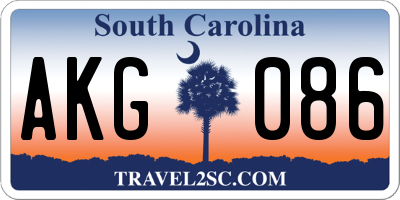 SC license plate AKG086
