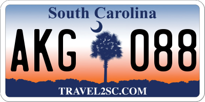 SC license plate AKG088