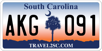 SC license plate AKG091