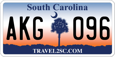 SC license plate AKG096