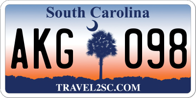 SC license plate AKG098