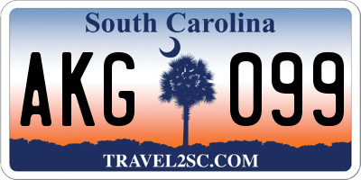 SC license plate AKG099