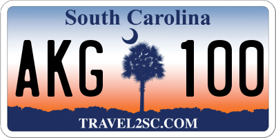 SC license plate AKG100