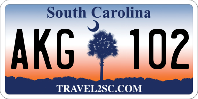 SC license plate AKG102