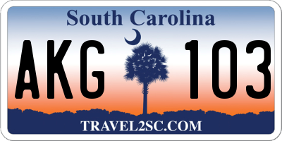 SC license plate AKG103