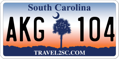 SC license plate AKG104