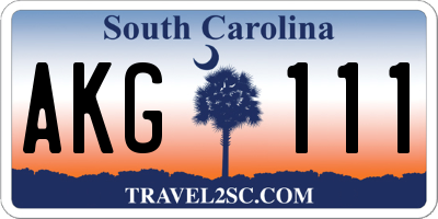 SC license plate AKG111
