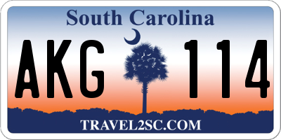 SC license plate AKG114