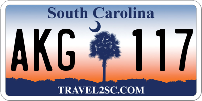 SC license plate AKG117
