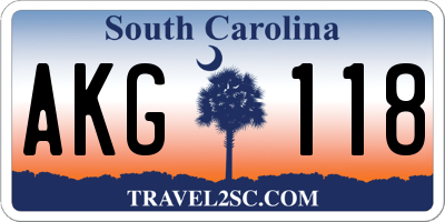 SC license plate AKG118