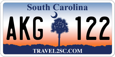 SC license plate AKG122