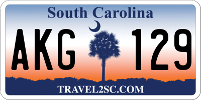 SC license plate AKG129