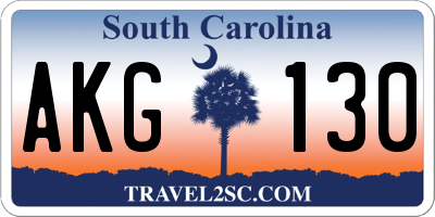 SC license plate AKG130