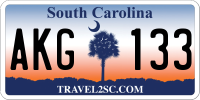 SC license plate AKG133