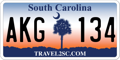 SC license plate AKG134