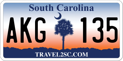 SC license plate AKG135