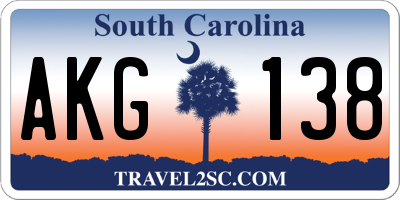 SC license plate AKG138