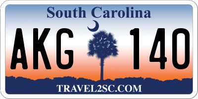 SC license plate AKG140