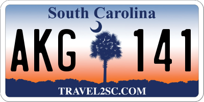 SC license plate AKG141