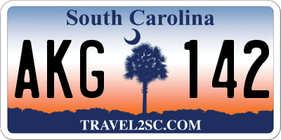 SC license plate AKG142