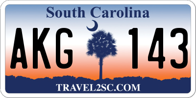 SC license plate AKG143