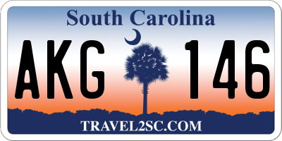 SC license plate AKG146