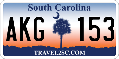 SC license plate AKG153
